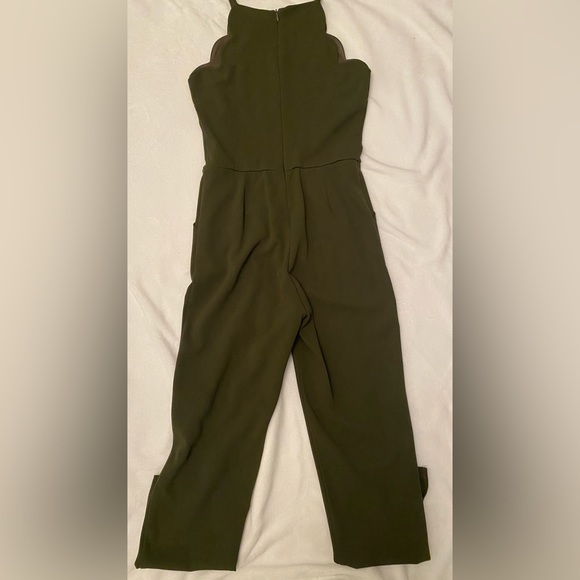 Necessary Objects Pant Romper w/ Scallop Detailing - Olive Green - Picture 2 of 3